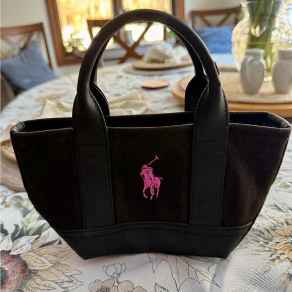 Ralph Lauren Handbags - Ralph Lauren Black Mini Bag with Pink Logo